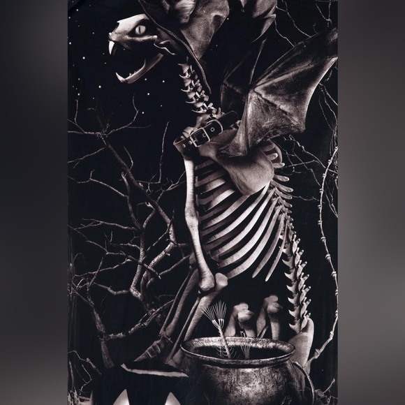 Blackmilk Skeleton Bat Cat Velvet Swan Kimono Size OSFA NWT Skeleton Wings - Picture 5 of 16